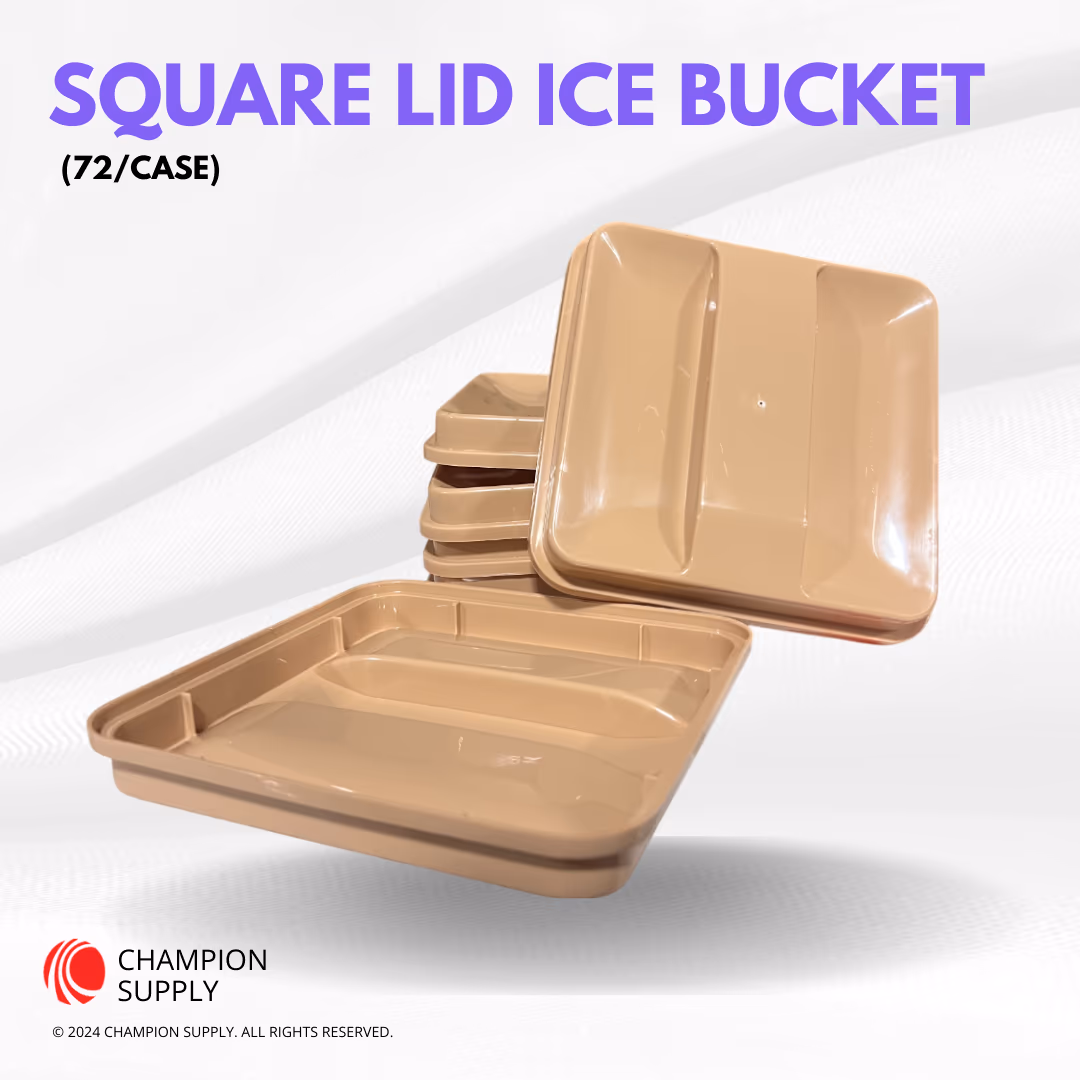 Ice Bucket Lid for 3 Qt., Square, Black, Case of 72